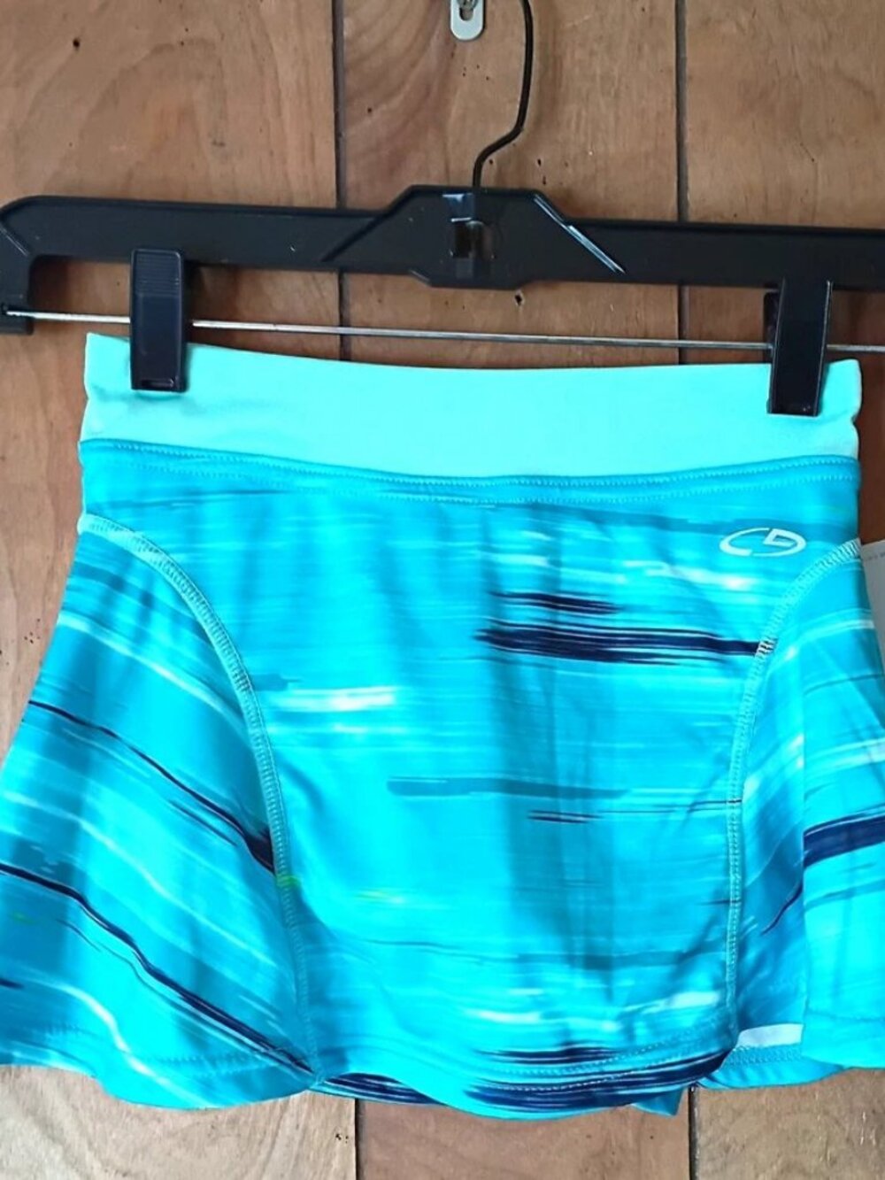 Champion Girls Blue Striped Tennis Athletic Skort S 6-6X Pull-On Elastic Stretch